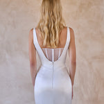The Bryde's Jaya dress showcasing a bold, modern design for the fearless bride.