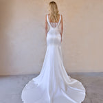 Invisible zip and button details on The Bryde's Jaya bridal dress."