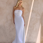 Invisible Zip and Faux Button Closure on Jacqui Wedding Dress